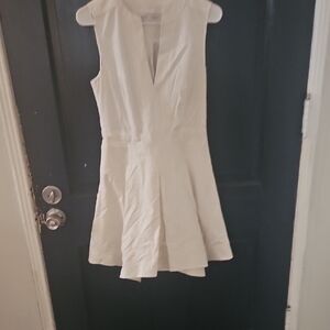 Proenza Schouler Cream Sleeveless V-Neck Mini Dress